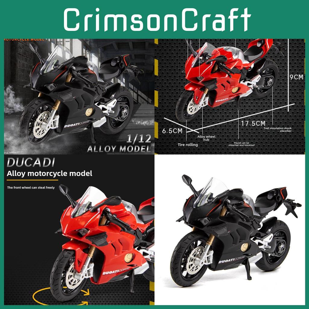 Alloy Ducati Motorcycle Model With Acousto Optic Design For Childrens Gift