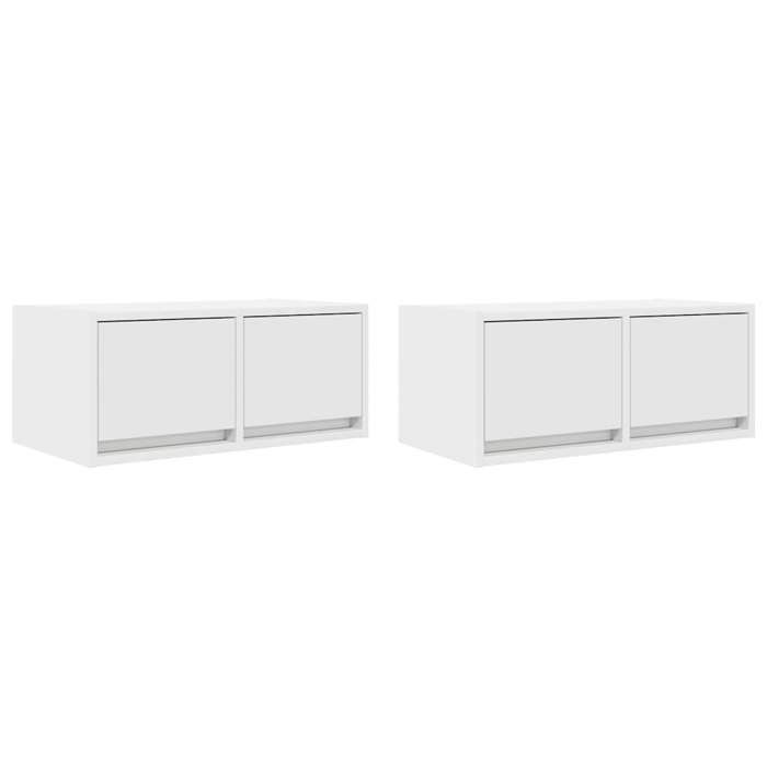 VidaXL Meubles TV 2 pcs blanc 60x31x25,5 cm bois d'ingénierie, banc TV, meuble hifi, centre de divertissement, buffet TV, 861491