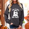 Yousheng Fall Spring Women Top Digital Cartoon Printing Round Neck Long Sleeves Pullover Loose Halloween Sweatshirt Sport Daily Wear Clothes