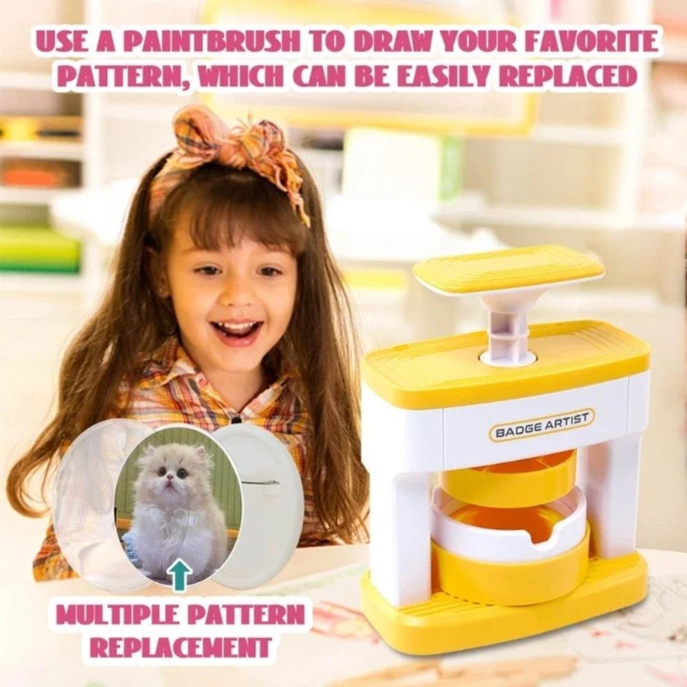 Plastic Kid Badge Button Maker Machine Press Maker DIY Pin Badges Machine  for Kid Gift