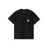 Pocket Heart T-Shirt Solid Color Round Neck Short Sleeve T-Shirt Women Tops Black I032180-89-XX