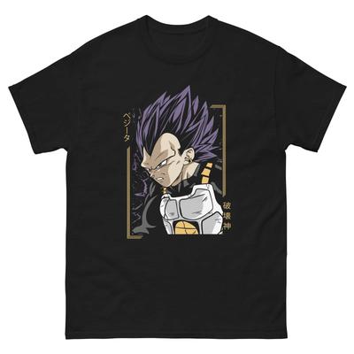 Summer Vegeta Dragon Ball Saiyan Prince Anime Black Shirt Japanaise Unisexga Gift Art Unisexs Round Neck Short Sleeve