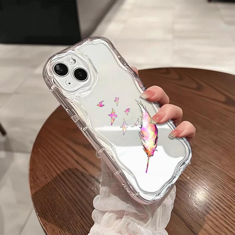 N76 Butterfly Soft Wavy Phone Cases for Samsung A54 A34 A13 A14 S23 S24 Ultra Xiaomi Redmi Note 13 12C Realme Infinix Protective Bumper Cover