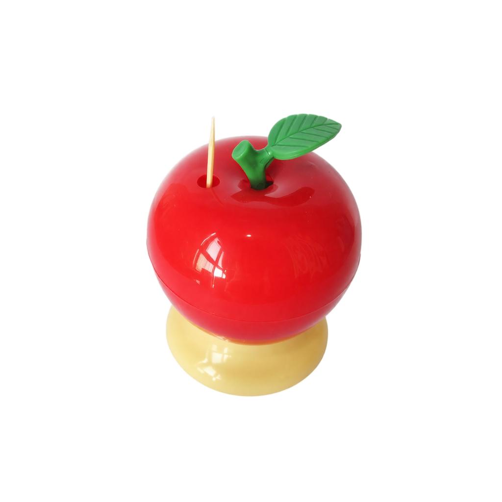 Press Type Toothpick Holder Apple Shape Automatic Toothpick Dispenser Compact Design Kitchen Table Accessory Durable Plastic Material