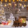 Christmas Snow Globes Lantern Retro Christmas Lanterns LED Glittering Ornaments Small Train Figurines Santa Claus Snowman