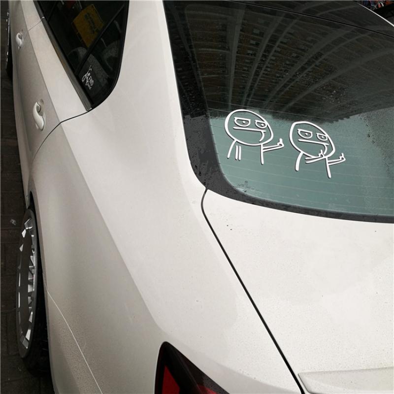 JDM Stil Lustig Nah Fernlicht Mittelfinger Verachtung Autoaufkleber Aufkleber Dekoration