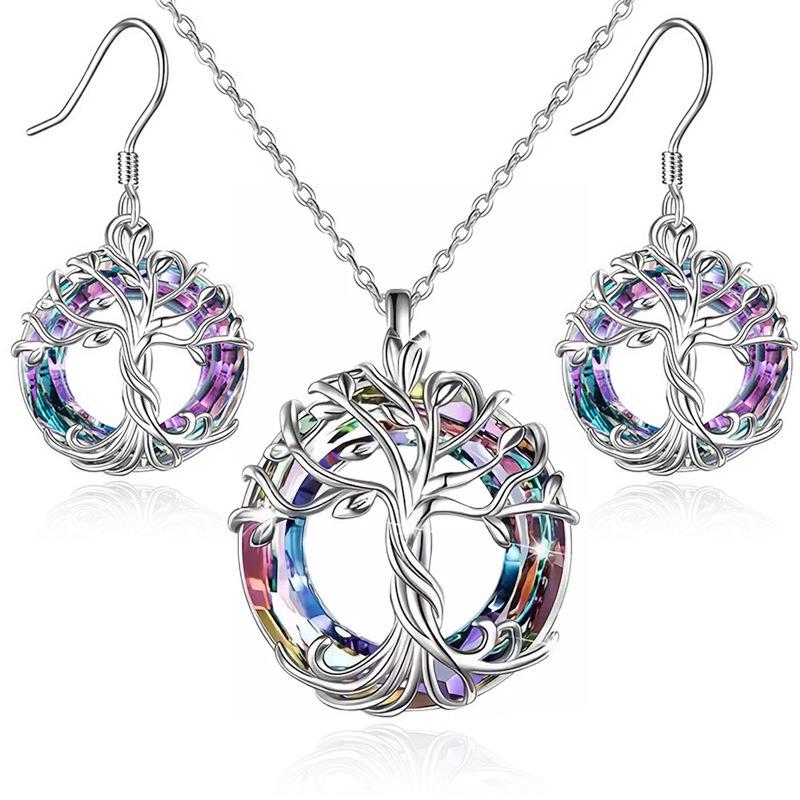 Women's European & American Luxury Jewelry Set: Necklace & Stud Earrings