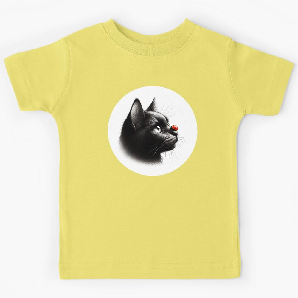 Cat with a Ladybug on Its Nose Kids T-Shirt 120