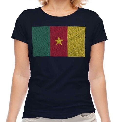 

Cameroon Scribble Flag Women T-Shirt Gift Cameroon Cameroonian XL