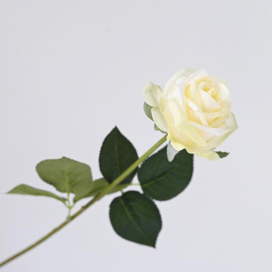 Flor Rosa Artificial Realista Toque Real Buquê de Rosas Falsas de Seda Flor Falsa com Folhas para Centro de Mesa de Casa Casamento Festa