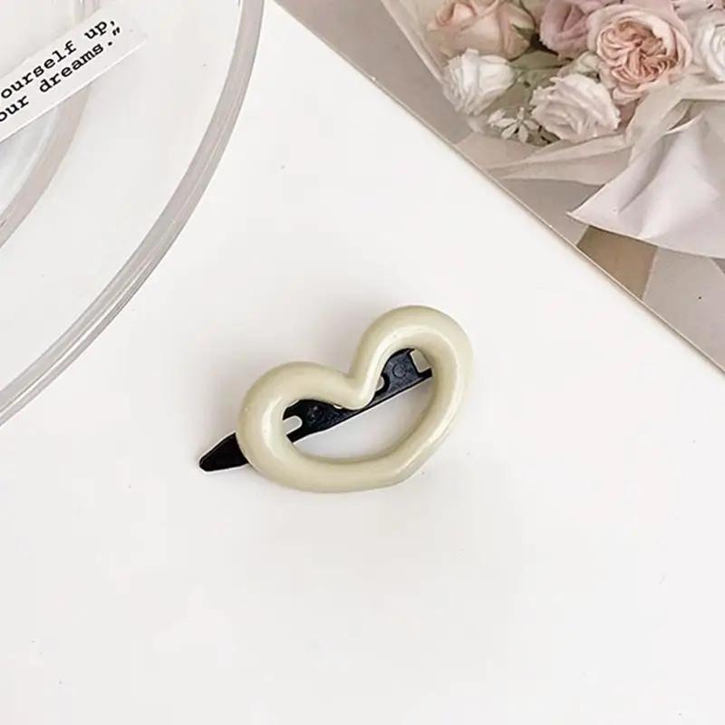 1/2/3pcs Love Morandi Hair Clip New Women's Side Broken Hair Clip Children's Seamless Duck Mouth Clip with Forehead Bangs Clip