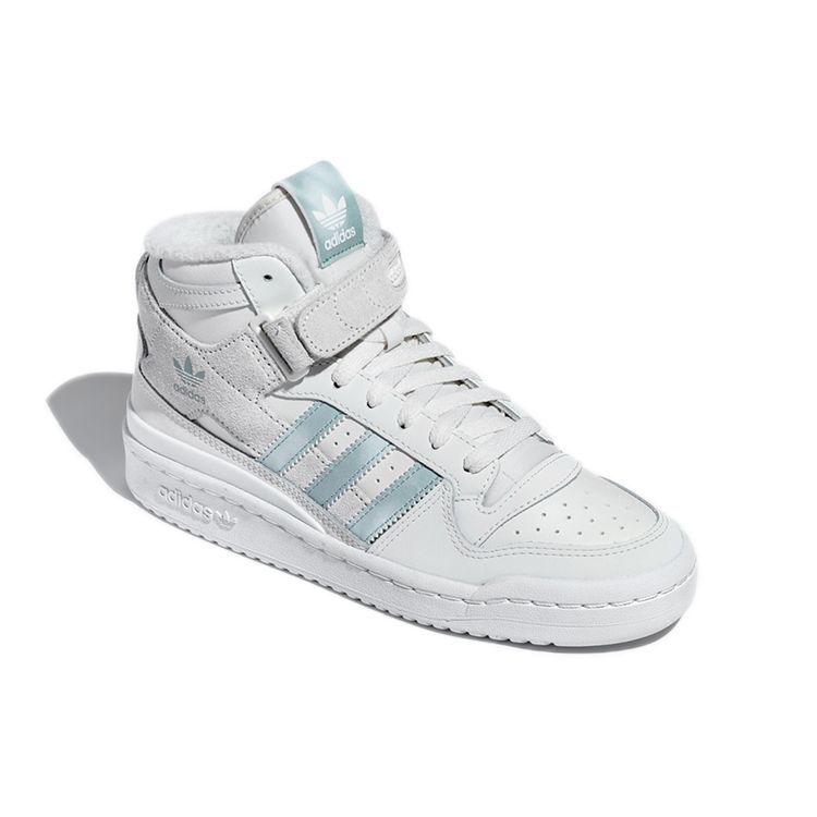 Adidas Originals Forum Mid Durable High-Top Skate Shoes Women Sneakers White Gray GX6533
