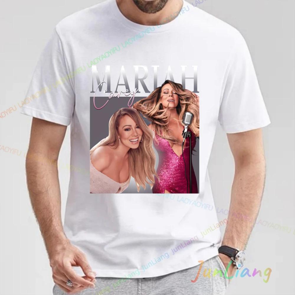 Maglietta Hip Hop Musicale Mariah Carey unisex Mistero casual girocollo manica corta Harajuku Y2K abbigliamento classico