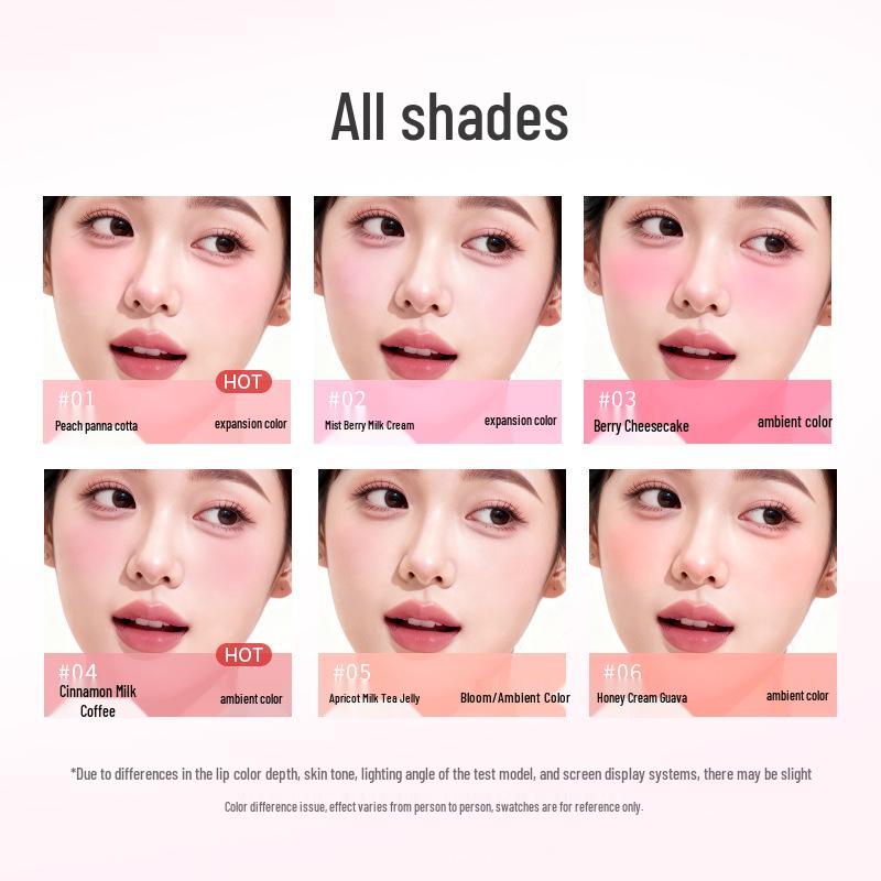 Natural Glow Long-lasting Matte Liquid Blush Gel - Easy Blend, Whitening & Brightening