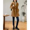 Women's Winter Double-Breasted Merino Wool Blend Mid-Length Coat