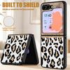 Leopard Print Case For Samsung Galaxy Z Flip 8 7 6 5 Flip8 Flip7 Flip6 Luxury Leather Skin Hard Folding Phone Cover