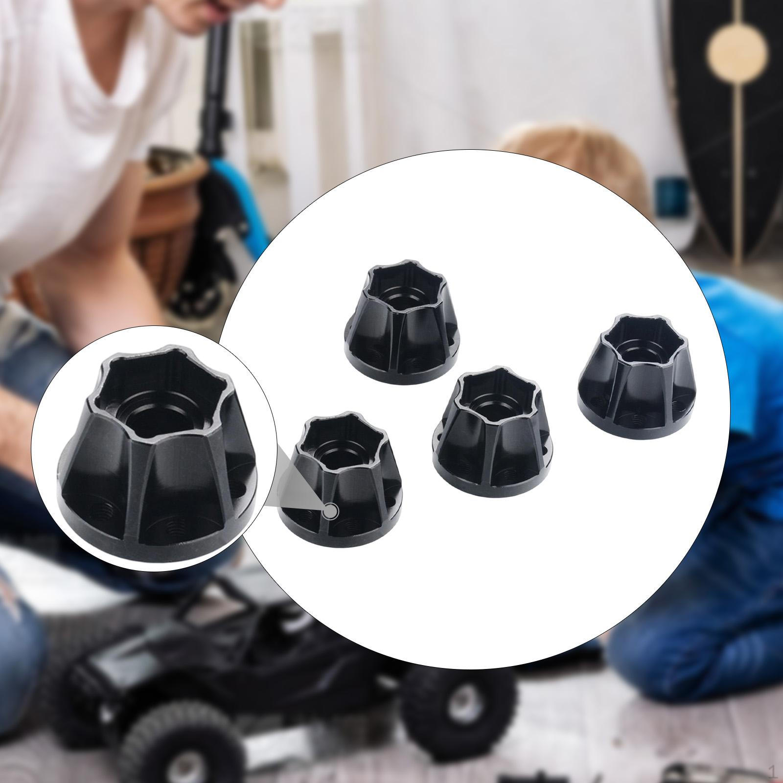 

4 Pieces 12mm Wheel Hex Hub Extension Combiner RC Accessories Aluminum Alloy Sturdy Professional
