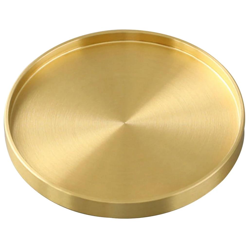 NOELAMOUR Coaster, Brass Metal, Gold, 3D Round, Stylish, Vintage Design, Diameter 6.6cm X Height 0.8cm (1)