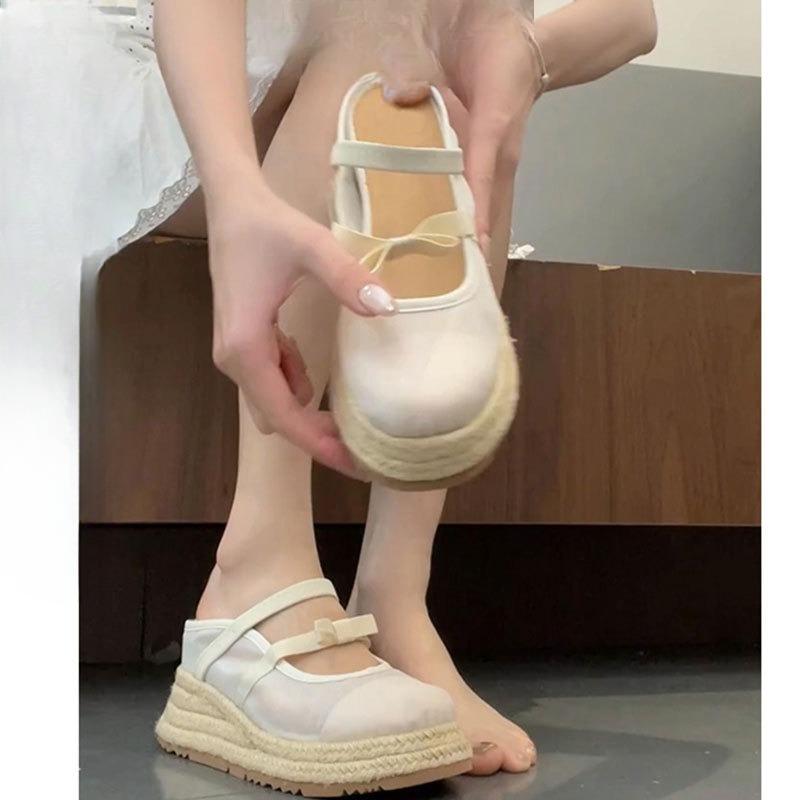 New Style of Insole Thick-soled Wedge Heel Sandals for Women One-foot Fisherman's Shoes