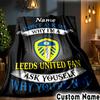 Custom Name Leeds Football Crest Throws Blanket Flannel Blankets for Couch Bed Gifts for Men Women Picnic blanket Christmas fan gifts