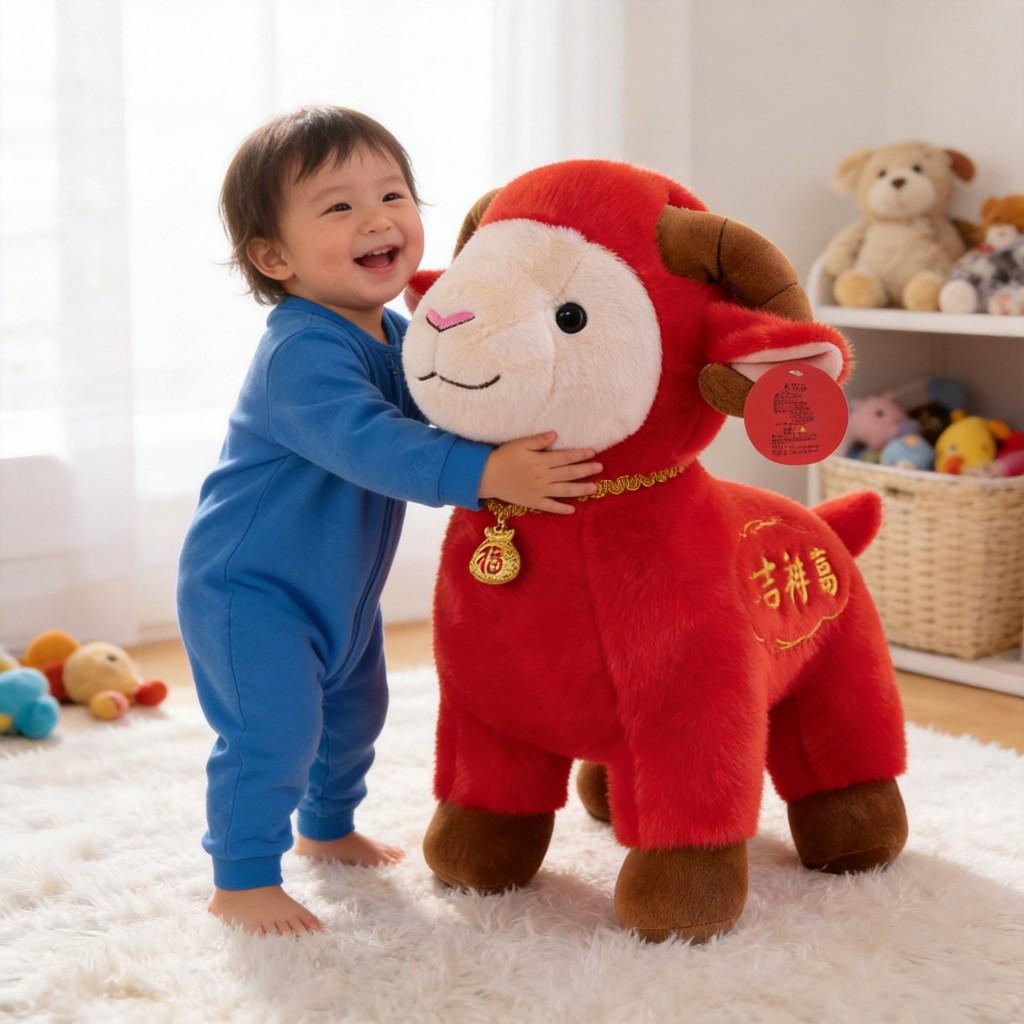 Sheep Plush Toy Zodiac Animal Gift For Kids And Collectors