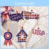 Stylish Independence Day Wooden Decor For Home And Car Festive Celebrations Set Of Six