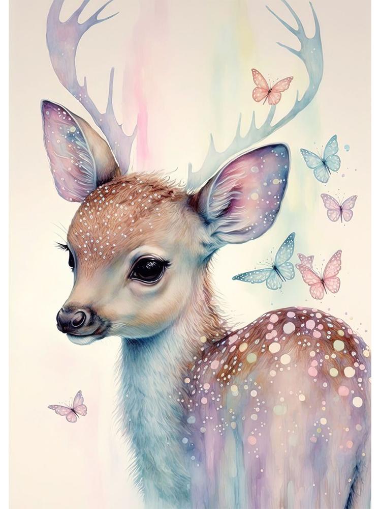 

Акварельные постеры с мечтательными животными, холст, картина, милые животные, медведь, сова, лев, скандинавское настенное искусство для детей, домашний декор для детской комнаты 21x30cm No Frame