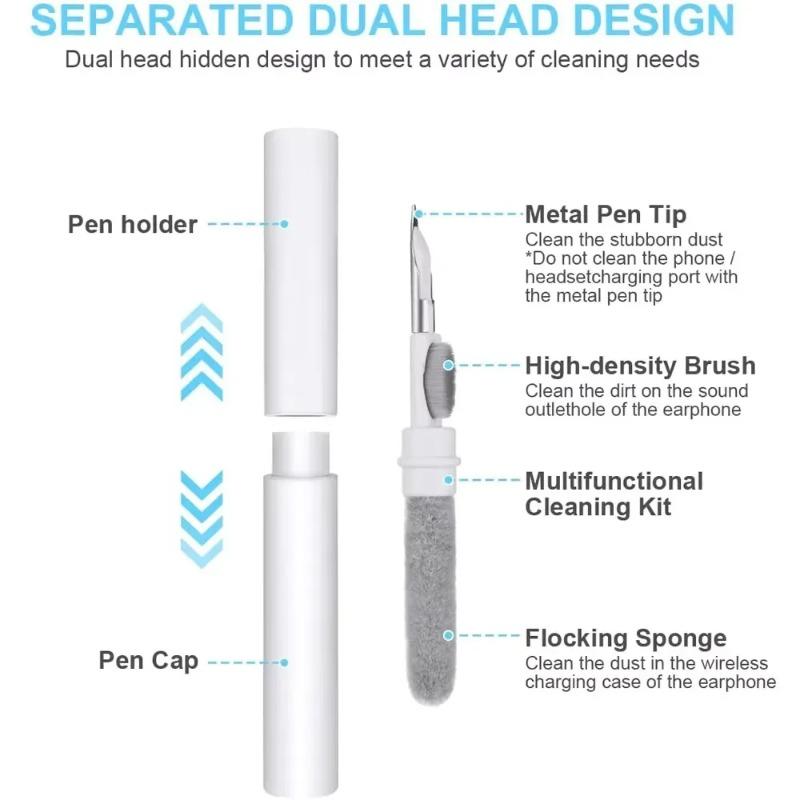 Wireless Earbuds Cleaning Kit with Pen Brush for AirPods Pro 3 2 1 Bluetooth Earphones & Case Dust Removal Tool
