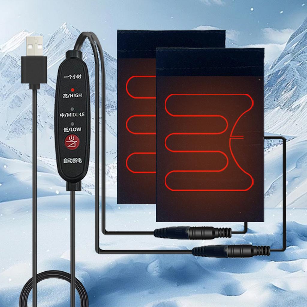 5V Handlebar Heater 3 Modes Motorcycle Heated Handlebar Grips Auto-Off Grip Thermal Sleeve Winter Cycling Protection Gear