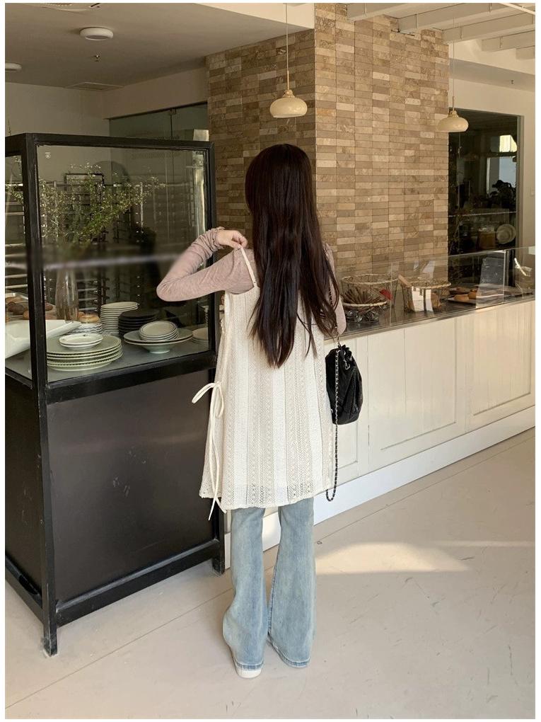 Women's Niche Lace Camisole Dress, Spring 2026 - New Slimming A-line Mini Skirt with Drawstring for Layering and Style.