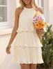 2026 European Sleeveless Patchwork Pleated Hem Women's Dress