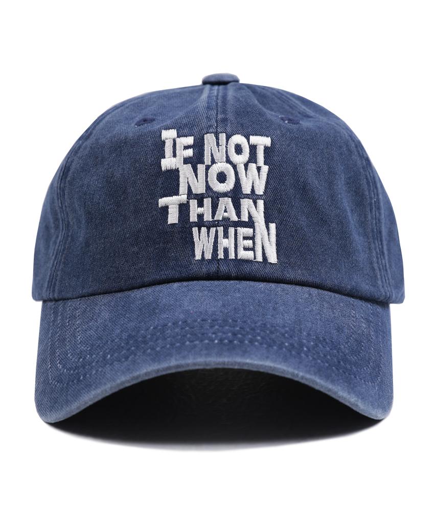 WHEN YOU MOVE Pigment Slogan Ball Cap Navy