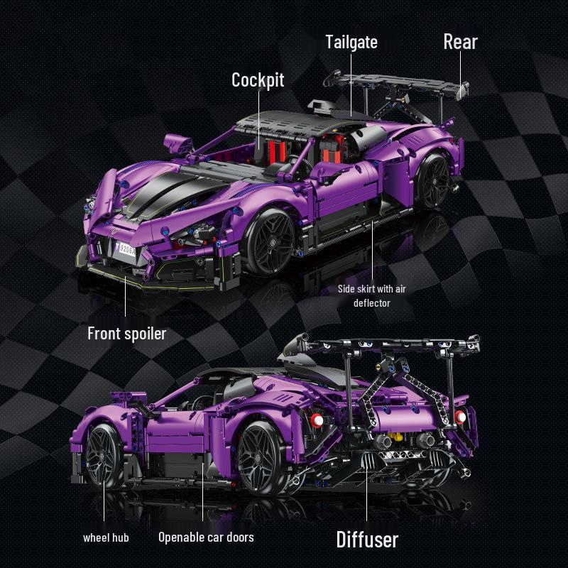 Advanced Mechanical Remote Control Supercar Model - 14+ Educational Building Block Toy