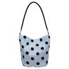 2026 Women's Niche Linen Polka Dot Tote - Versatile, Stylish Single Shoulder Basket Bag