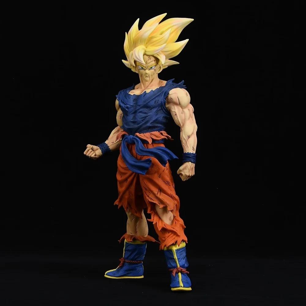 Anime Dragon Ball Z Super Saiyan Son Goku Battle Damaged Ver. PVC Action Figure Manga Statue Collectible Model Kids Toys Doll
