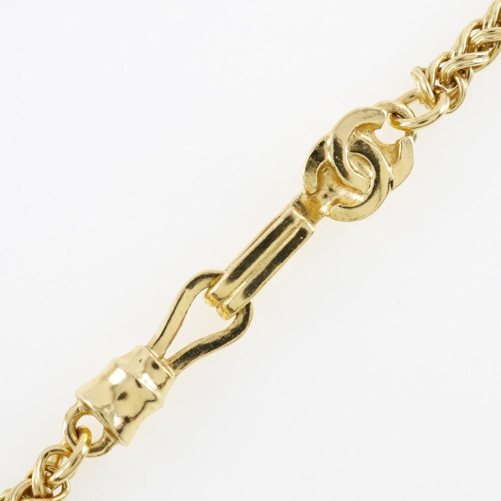 Chanel COCO Mark Necklace Flour Vintage Plated Gold/shell Flour 108g Women Used