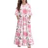Girls' Tiered Ruffle Dress - 3/4 Sleeve Pocket Maxi With Pockets