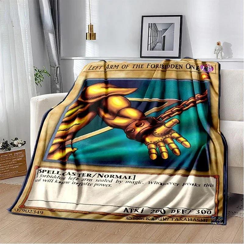 Anime Yu Gi Oh Card Throw Blanket Blue Eyes White Dragon Anime Cartoon Soft Plush Blanket Bedroom Bedspread Home Decor