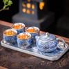 2025 Silver-Plated Ceramic Gongfu Tea Set with Teapot and Cups in Gift Box