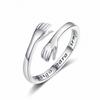 Engraved Women's Hugging Hands Ring – Fashionable European & American Style with English Letter Design
