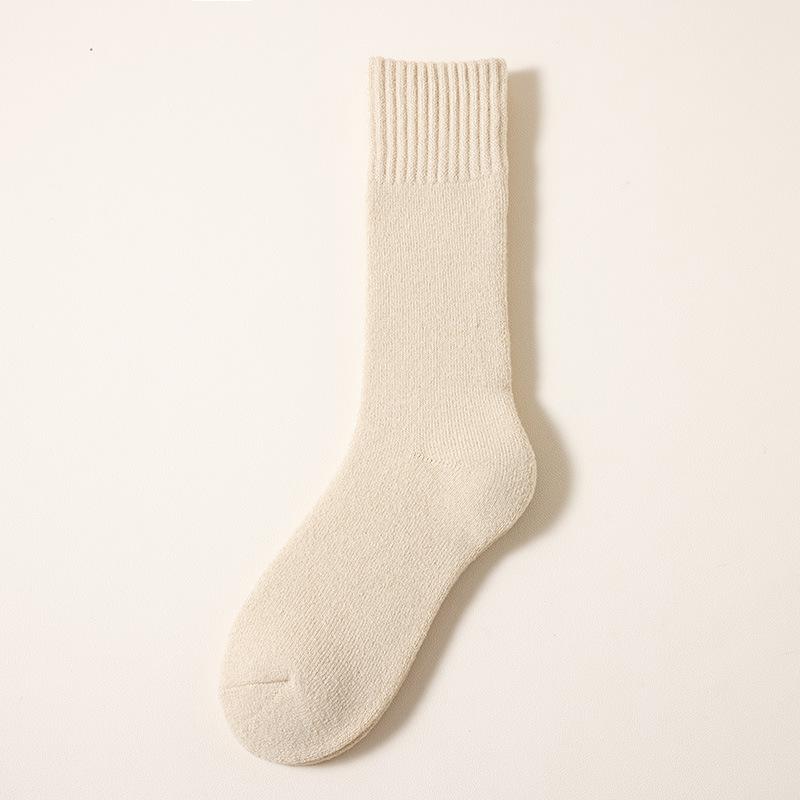 

Кашемировые носки, Женские длинные носки, Зимние шерстяные носки, Утепленные и флисовые послеродовые носки, Супер толстые и теплые, Носки средней высоты для пожилых 1 pair телесный