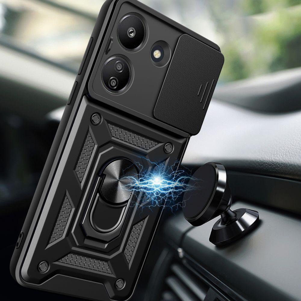 Armored Case for Xiaomi Redmi 13C / Poco C65, CamShield Slide, Black