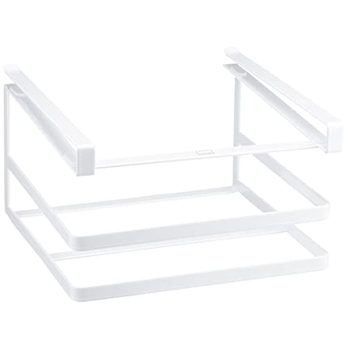 Yamazaki Under-Cabinet Cutting Board & Dishcloth Hanger, Tower, White, 2493