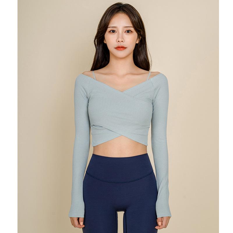 2022 Herbst/Winter Damen Langarm Fitness Yoga Tops - Koreanischer Stil, trendige T-Shirts