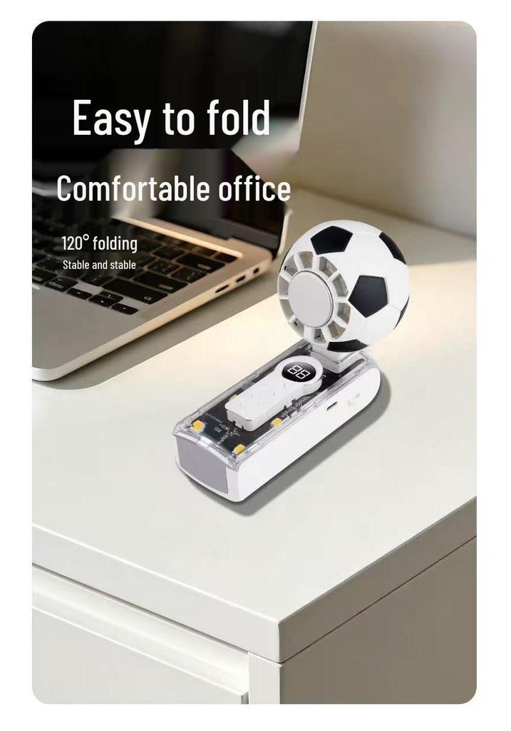 X68 Portable USB Mini Fan: Cooling, Handheld Display for Football Fans