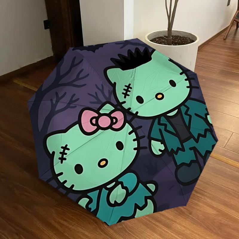 1pc Hello Kitty Halloween Automatic Open/Close Umbrella, Lightweight Design for Everyone,Durable Canopy yy251014086