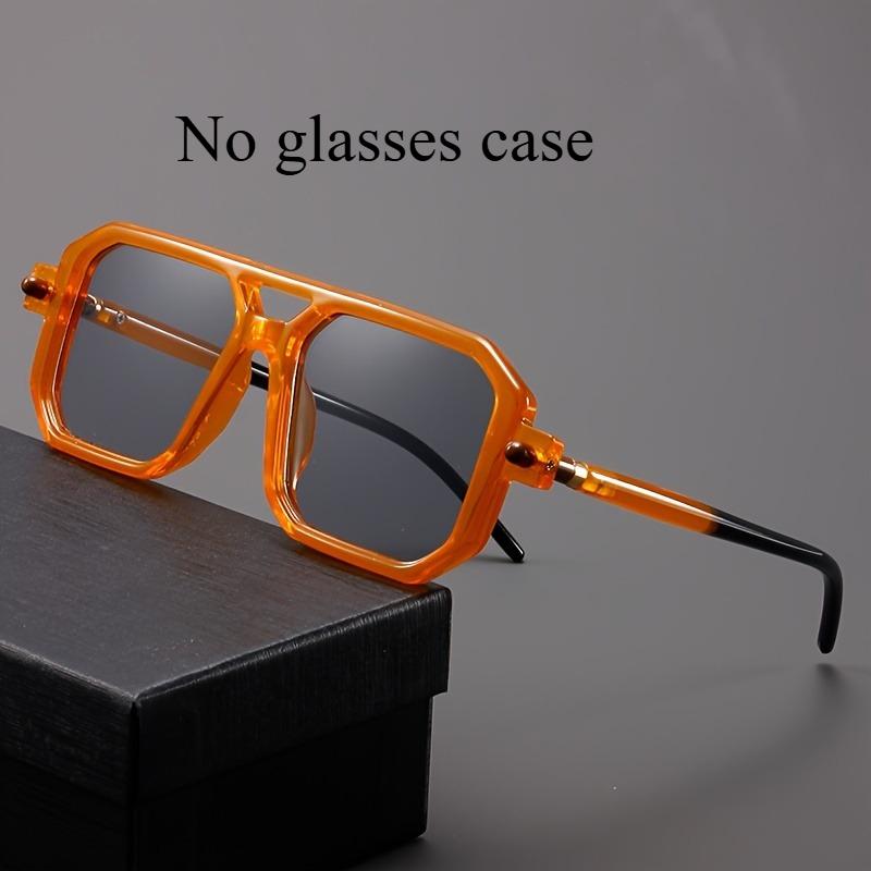 Retro Oversized Glasses for Women Featuring Polygonal Double Bridge Design Stylish Two-Tone Temples Perfect for Party Decoration