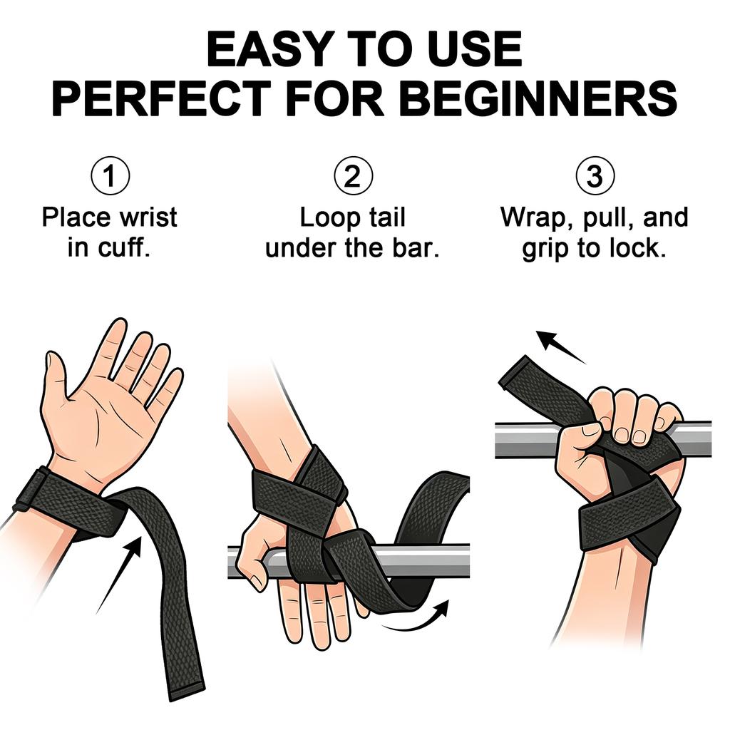1Pair Non-slip Weightlifting Wrist Strap Adjustable Gym Dumbbell Workout Weights Lifting Straps Wrist Support Grip Band Exercise 1