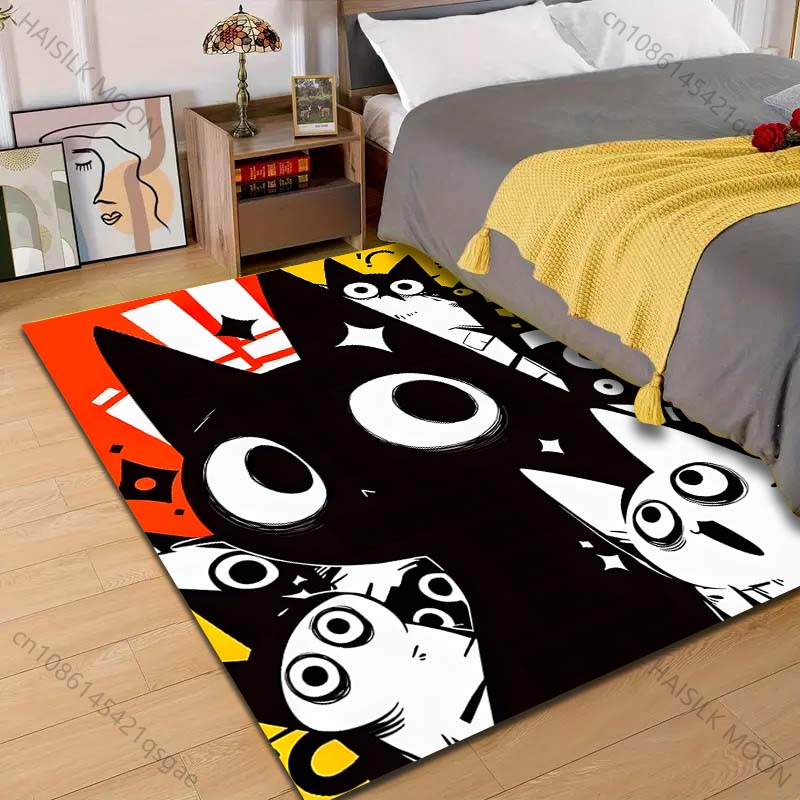 

Multiple sizes Cartoon big-eyed cats and question marks Carpet for Living Room Bedroom Sofa Home Decor Rus Non-slip Floor Mat 40cm x 60cm