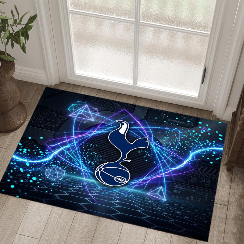 Tottenham Hotspur Design Crystal Velvet Carpet Cozy Non?Slip Printed Rug For Bedroom Living Room Entrance